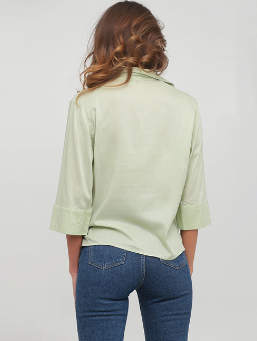 Рубашка прямого крою для жінки H&amp;M 0816241-1 42 / M (EU) зелений  82480