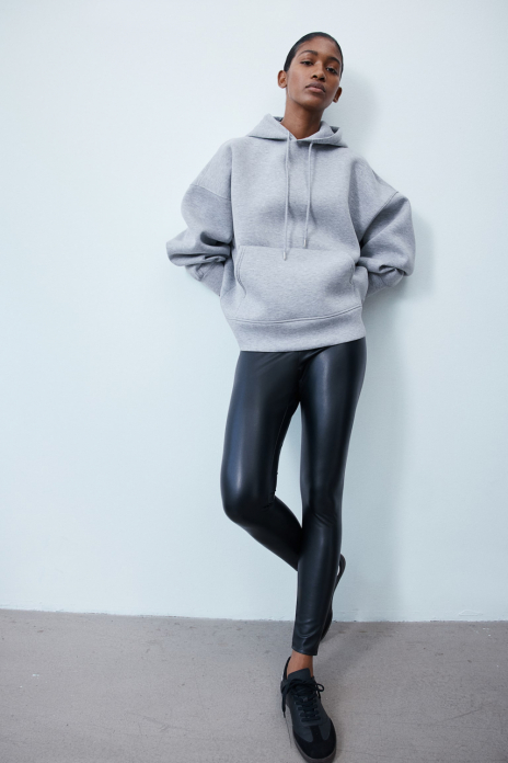 Легінси зі штучної шкіри для жінки H&amp;M 0992042-001 40 / L чорний  85489