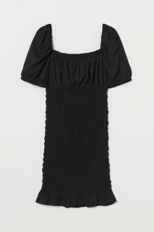 Платье с присобраной юбкою для женщины H&M 0918905-001 42,L Черный  78075