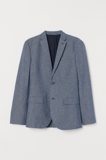 Піджак приталеного крою для чоловіка H&M 0789407-003 50 / L (EU) синій  80017