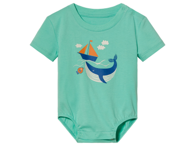 Боді 050-56 см (0-2 months)   з коротким рукавом для хлопчика Lupilu 444171 бірюза 89542