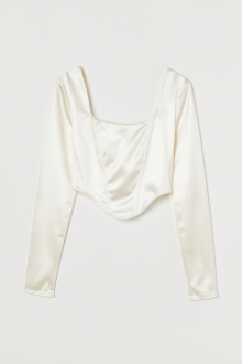 Топ з блискучого трикотажу для жінки H&M 0949232-003 40 / L молочний  82800