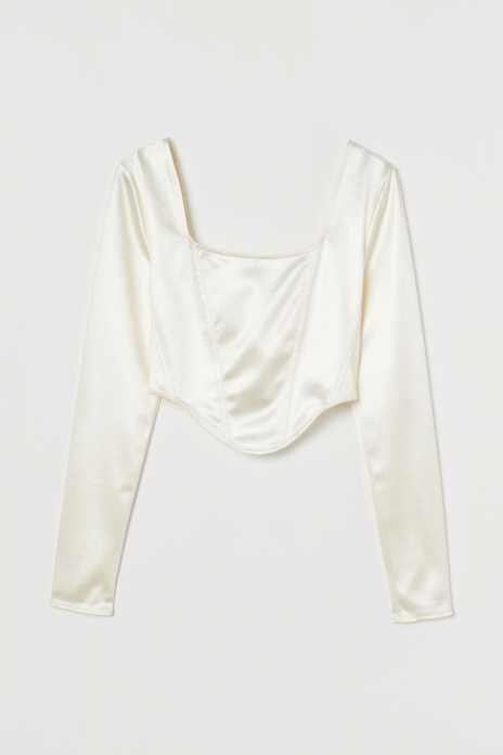 Топ з блискучого трикотажу для жінки H&amp;M 0949232-003 40 / L молочний  82800