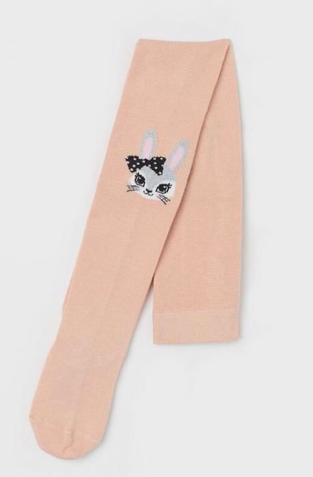 Колготки 122-128 см (6-8 years)   бавовняні з принтом для дівчинки H&amp;M 0619739-110 рожевий 91377