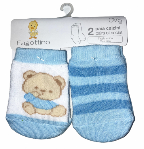 Шкарпетки 2 пари  для хлопчика Fagottino 586178 розмір взуття 11-14 (0-3 months) блакитний 66183