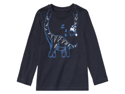 Футболка-лонгслів 110-116 см (4-6 years)   бавовняна з принтом для хлопчика Lupilu 416695 темно-синій 91049