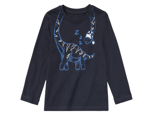 Футболка-лонгслів 110-116 см (4-6 years)   бавовняна з принтом для хлопчика Lupilu 416695 темно-синій 91049