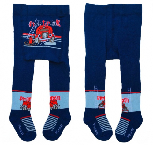 Колготки бавовняні з принтом для хлопчика Be Snazzy RA-04-х-1 068-74 см (3-9 months) темно-синій  83497