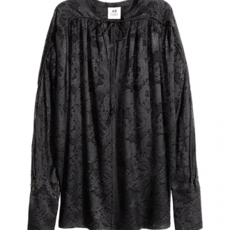 Блузка з мереживним декором для жінки H&M 0419296-4 36 / S (EU) чорний  82477