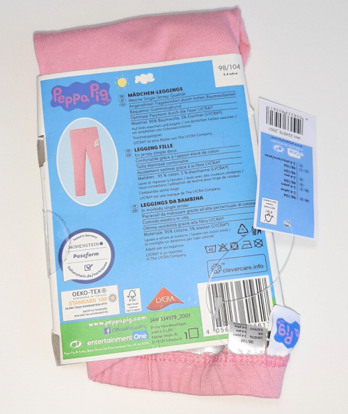 Лосини  для дівчинки Peppa Pig 4056233605617 098-104 см (2-4 years) рожевий 65104