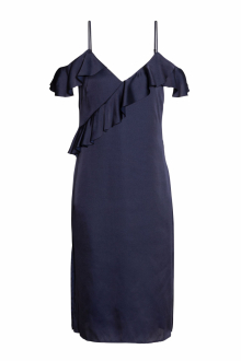 Плаття атласне для жінки H&M 0497816-001 42 / M (EU) темно-синій  82461