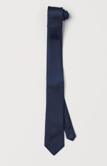 Краватка One Size   атласна в рубчик для чоловіка H&M 1005627-001 темно-синій 85517