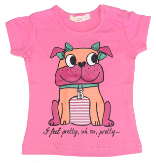 футболка    бавовняна з принтом для дівчинки FOX BDO44327 068 см (3-6 months) рожевий 44327