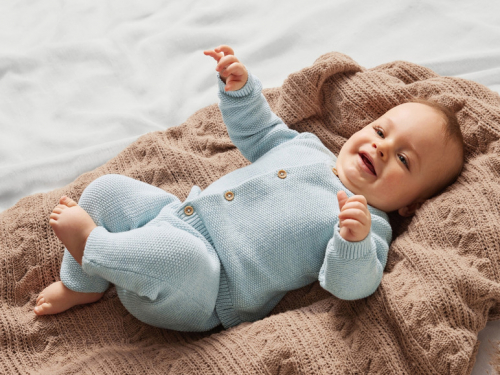 Кофта 086-92 см (12-24 months)   на гудзиках для хлопчика Lupilu 450720 блакитний 90284