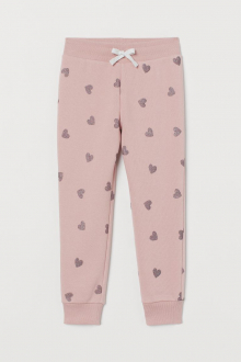 Спортивні штани з начосом для дівчинки H&M 0625506-030 092 см (18-24 months) рожевий  80304