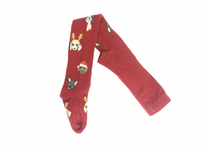 Колготки 098-104 см (2-4 years)   бавовняні з принтом для дівчинки H&M 0619739-6-1 червоний 91400