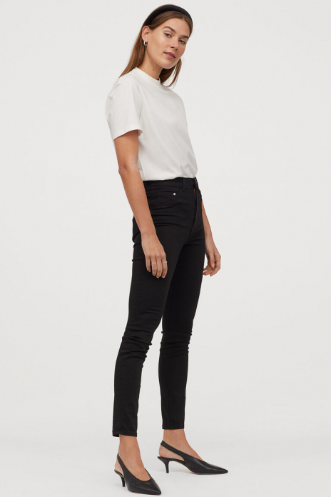 Джинси з високою талією для жінки H&amp;M 0399223-001 W27L32 чорний  82367