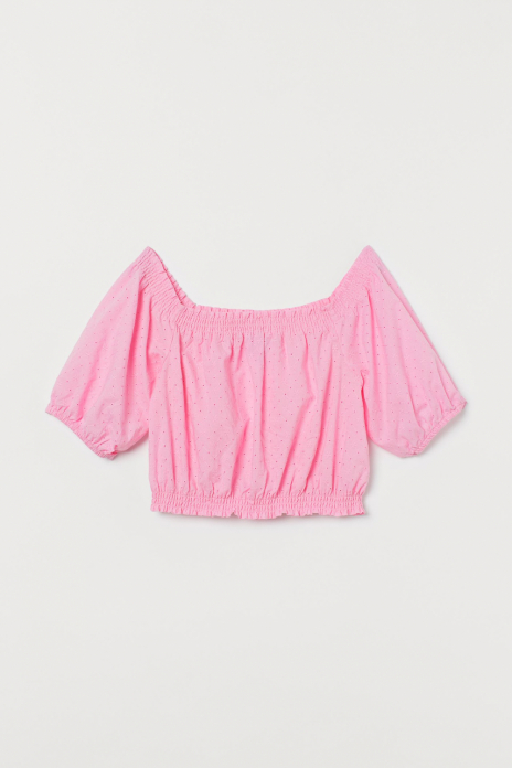 Топ з відкритими плечима для жінки H&amp;M 0877715-002 42 / XL рожевий  82811