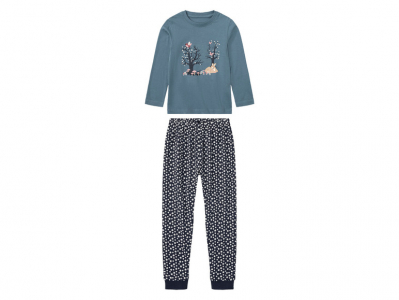 Піжама (лонгслів і штани) для дівчинки Lupilu 416696 122-128 см (6-8 years) синій  84923