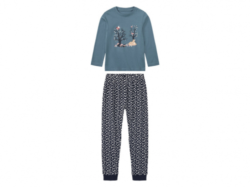 Піжама (лонгслів і штани) для дівчинки Lupilu 416696 122-128 см (6-8 years) синій  84923