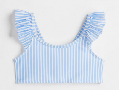 Верхня частина купальника 110-116 см (4-6 years)   з воланами для дівчинки H&M 1044746-003 блакитний 92062