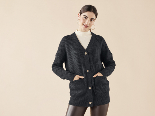 Кардиган вільного крою для жінки Esmara 419178 34 / XS графітовий  83840