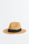 Шляпа    з паперової соломки для жінки H&M 1121091-001 обхват головы 54 (S/54) бежевий 80918