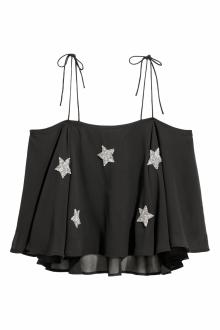 Майка вільного крою для жінки H&M 0631340-001 34 / XS чорний  82858