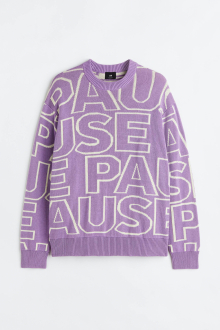 Свитер вільного крою для жінки H&M 1117078-003 36 / S фіолетовий  86440