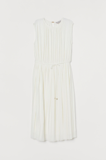 Плаття із плісованої тканини для жінки H&M 0646490-013 38 / M білий  80600