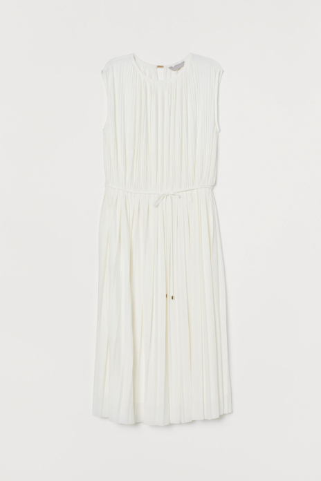 Плаття із плісованої тканини для жінки H&amp;M 0646490-013 38 / M білий  80600
