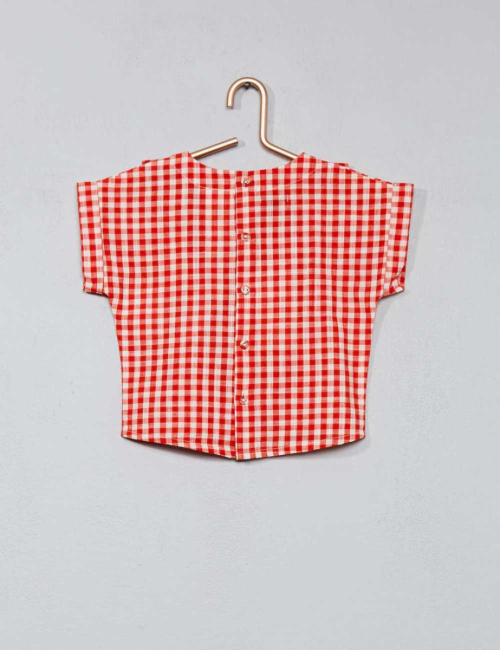 Блузка    бавовняна для дівчинки Kiabi VX809 062-68 см (2-6 months) червоний 67811