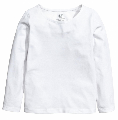 Футболка-лонгслів  для дівчинки H&amp;M 0508931017 158-164 см (12-14 years) білий 62318