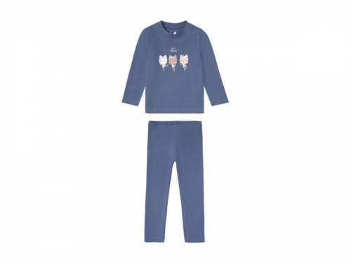 Піжама    (лонгслів і штани) для дівчинки Lupilu 357016 086-92 см (12-24 months) синій 72779