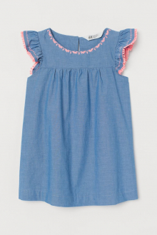 Плаття    бавовняне з вишивкою для дівчинки H&M 0811928-001 110 см (4-5 years) синій 79975
