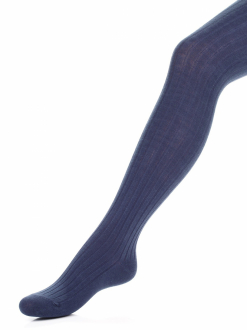 Колготки бавовняні в рубчик для дівчинки Tuptusie nr 0399 128-134 см (7-9 years) темно-синій  83565