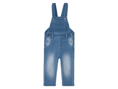 Напівкомбінезон 062 см (2-3 months)   джинсовий на кпопках, з регулюючими шлейками для хлопчика Lupilu 370496 синій 81625