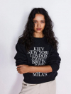 Світшот з начосом для жінки H&M 1011828 36 / S чорний  77196