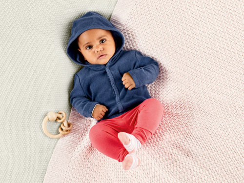 Кофта махрова з капюшоном для хлопчика Lupilu 370261 074-80 см (6-12 months) темно-синій  90236