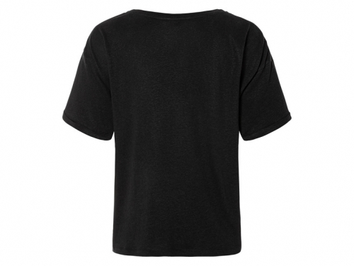 Футболка (звич.) із суміші льону та віскози для жінки Esmara 443006 34 / XS чорний  89544
