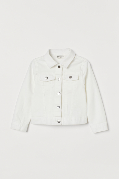 Джинсова куртка на кнопках для дівчинки H&amp;M 0812552-006 098 см (2-3 years) білий  80247
