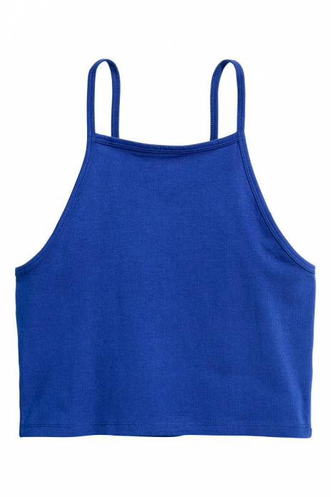 Майка L   укорочена для жінки H&amp;M 0377277-010 синій 82457