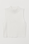 Топ в рубчик для жінки H&M 0703162-003 38 / M білий  83716