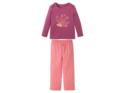 Піжама    (лонгслів і штани) для дівчинки Lupilu 308593 098-104 см (2-4 years) малиновий (темно-рожевий) 72792