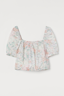 Топ з рукавами-ліхтариками для жінки H&M 0850244-005 38 / M Різнобарвний  82863