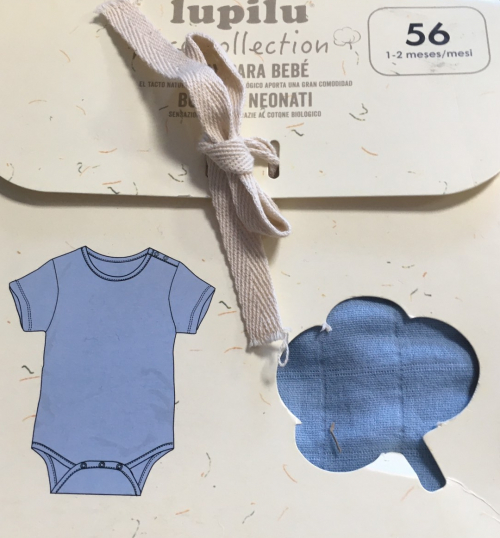 Бодік бавовняний для хлопчика Lupilu 296323 068 см (3-6 months) блакитний 74605