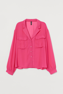 Блузка    з кишенями для жінки H&M 0824358-005 42 / L (EU) рожевий 80903