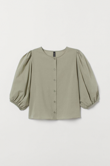 Блузка прямого крою для жінки H&amp;M 0838816-002 36 / S (EU) хакі  82481