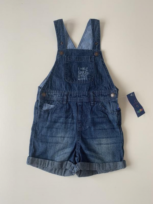 Напівкомбінезон    джинсовий,з кишенями та регулюючими шлейками на кнопках для хлопчика Lupilu 314493 068 см (3-6 months) синій 58621