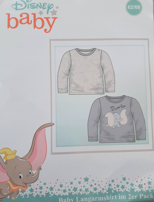 Футболка-лонгслів набір 2 шт. для хлопчика Disney 123003 062-68 см (2-6 months) Різнобарвний  89454